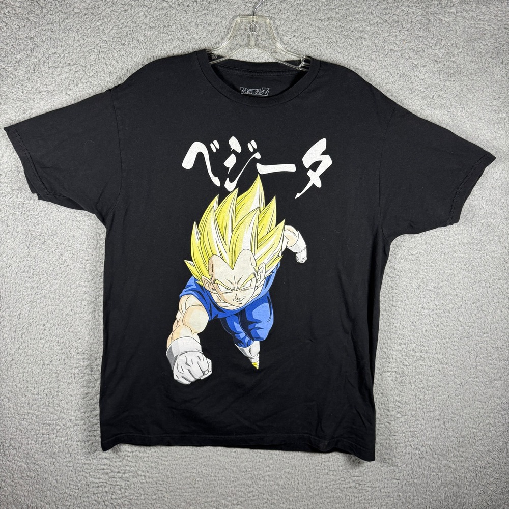 Dragon Ball Z Vegeta Graphic‎ T-Shirt Mens Large Black Anime Manga Toei 2022